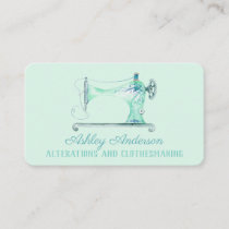 Sewing Machine Seamstress Watercolor Business Card