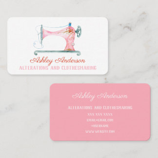 Sewing Machine Seamstress Watercolor Business Card