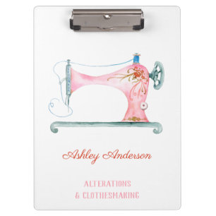 Sewing Machine Seamstress Watercolor Clipboard