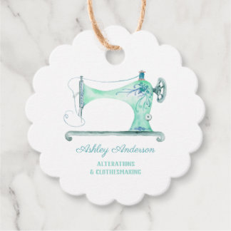 Sewing Machine Seamstress Watercolor Favor Tags