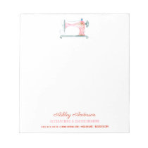 Sewing Machine Seamstress Watercolor Notes