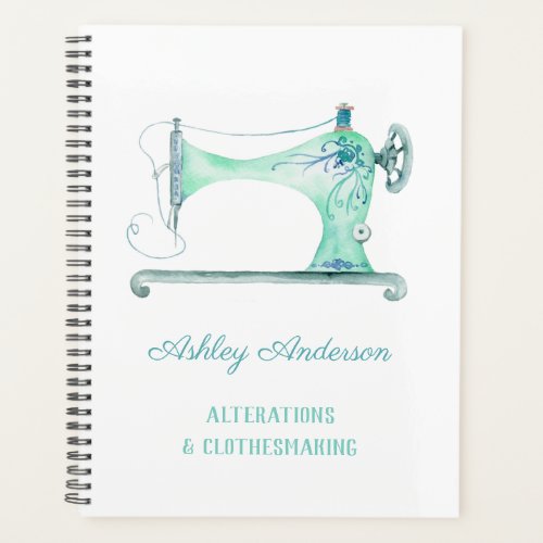 Sewing Machine Seamstress Watercolor Planner
