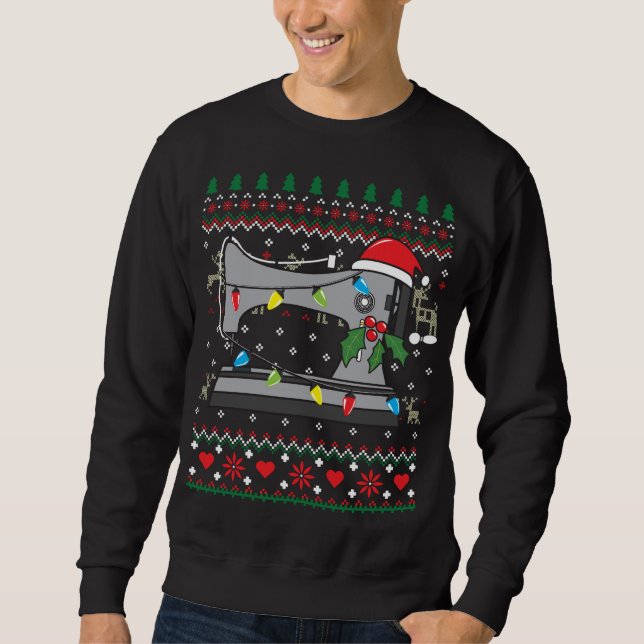 Sewing Machine Sew Tailor Christmas Ornament Women Sweatshirt (Front)