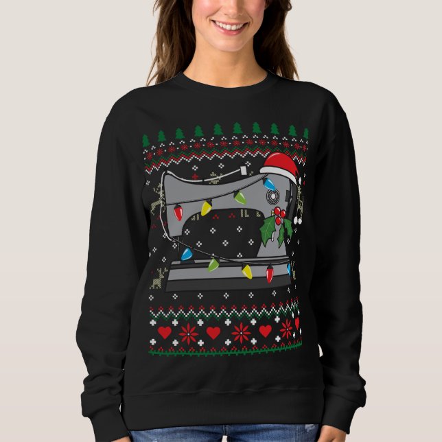 Sewing Machine Sew Tailor Christmas Ornament Women Sweatshirt (Front)