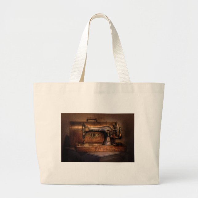 Sewing Machine  - Singer Large Tote Bag (Front)