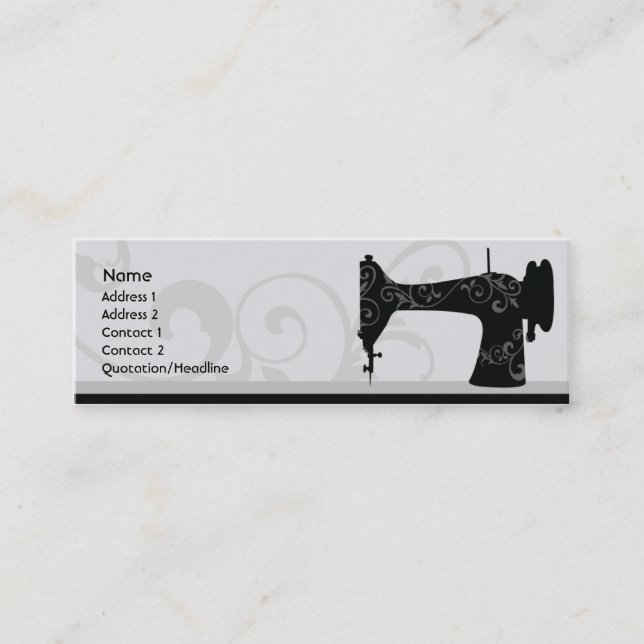 Sewing Machine - Skinny Mini Business Card (Front)