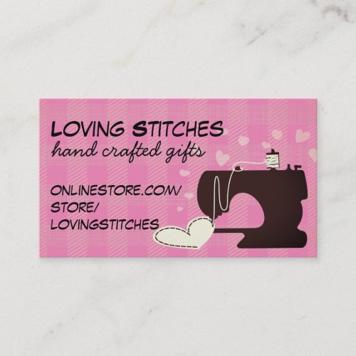 Sewing machine steamstress quilting quilter business card