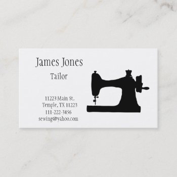 Sewing Machine Tailor Business Card by Lilleaf at Zazzle
