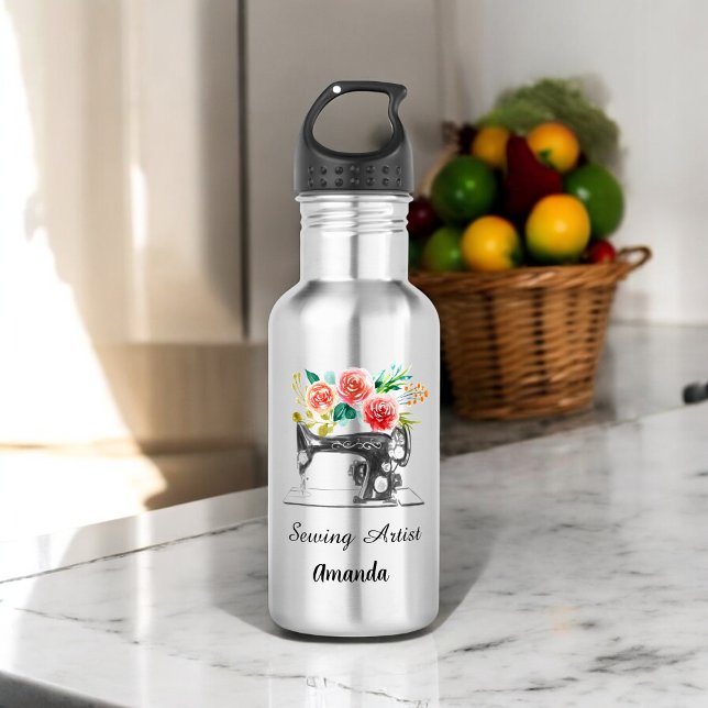 Sewing Machine Tailor Dressmaker Stainless Steel Water Bottle (Creator Uploaded)
