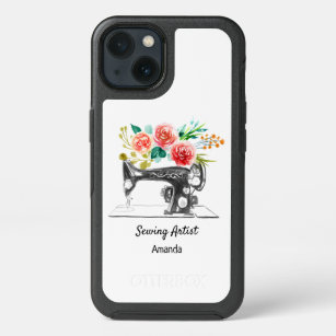 Sewing Machine Tailor Quilter Black White iPhone 13 Case