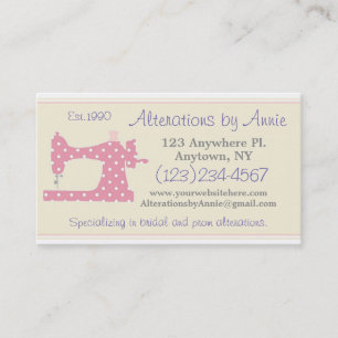 Sewing Machine Tailor Seamstress Business Card