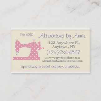 Sewing Machine Tailor Seamstress Business Card