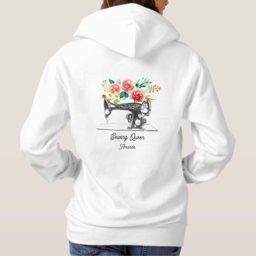 Sewing Machine Tailor Seamstress White  Hoodie