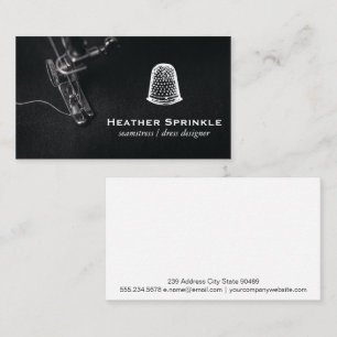 Sewing Machine Thimble Logo Business Card