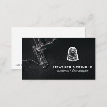 Sewing Machine | Thimble Logo Business Card by lovely_businesscards at Zazzle