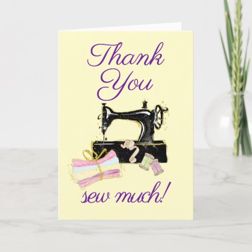 Sewing Machine Vintage Funny Thank You Card