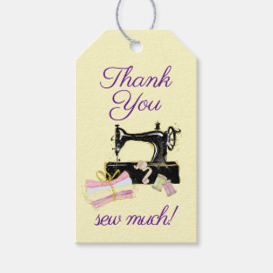 Sewing Machine Vintage Funny Thank You Gift Tags