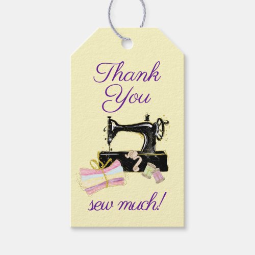 Sewing Machine Vintage Funny Thank You  Gift Tags