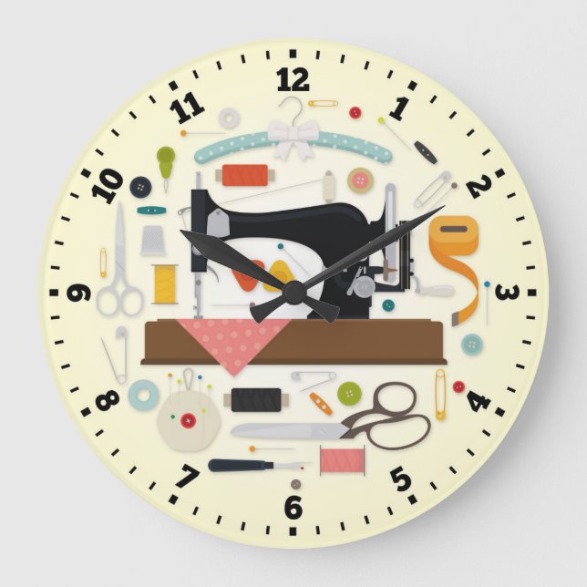 Sewing Machine Wall Clock (Front)