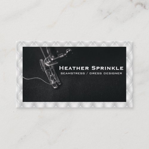 Sewing Machine  White Upholstered Padding Business Card
