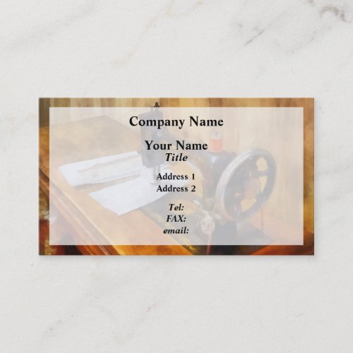 Sewing Machine With Orange Thread Business Card