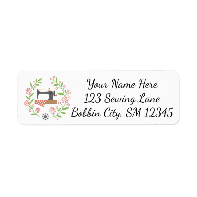 Sewing Machine Wreath Label (Front)