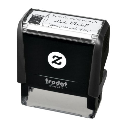 Sewing Needle and Thread Personalized Self_inking Stamp