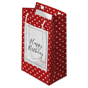 Sewing Needle Birthday Polka Dots Small Gift Bag