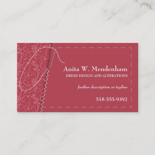 Customizable Sewing Needle Business Card