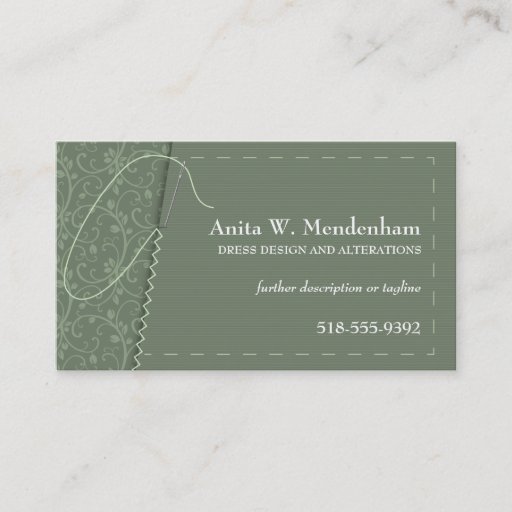 Customizable Sewing Needle Business Card