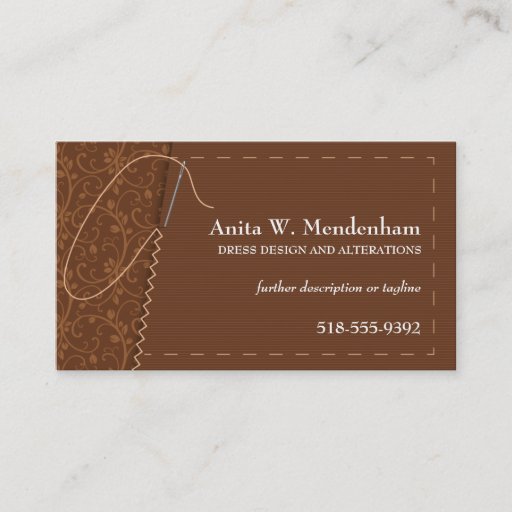 Customizable Sewing Needle Business Card