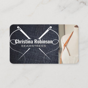 Sewing Needle Denim Tape Measurer Mannequin Business Card