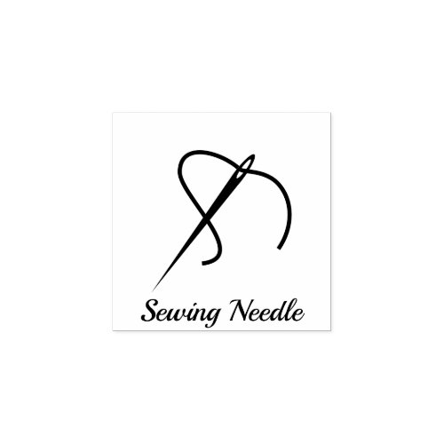 Sewing Needle Thread Rubber Stamp