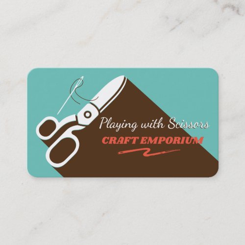 Sewing needle thread scissors seamstress quilting business card