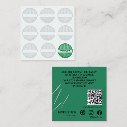 Sewing Needles Kit Elegant Tailor  Loyalty Card