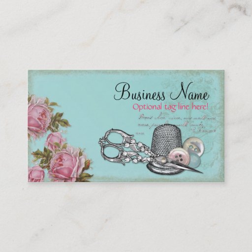 Customizable Sewing Notions Business Card Templates