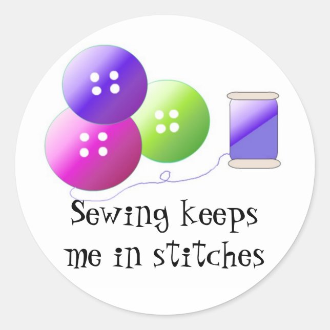 Sewing Notions Classic Round Sticker (Front)