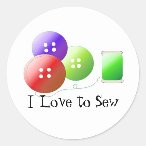 Sewing Notions Classic Round Sticker