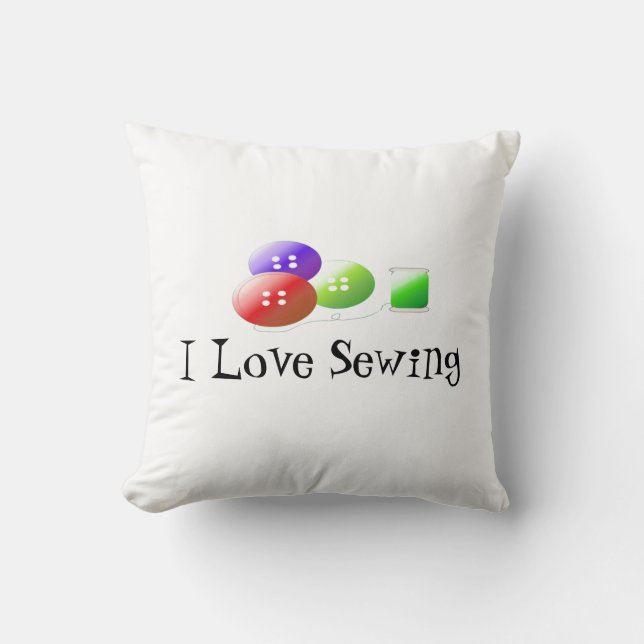 Sewing Notions Throw Pillow (Front)