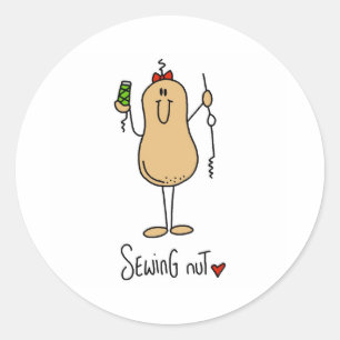 Sewing Nut Classic Round Sticker