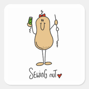 Sewing Nut T-shirts and Gifts Square Sticker