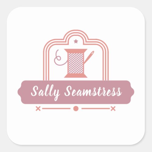 Sewing or Seamstress logo Square Sticker