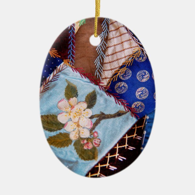 Sewing - Patchwork - Grandma's quilt Ceramic Ornament (Front)