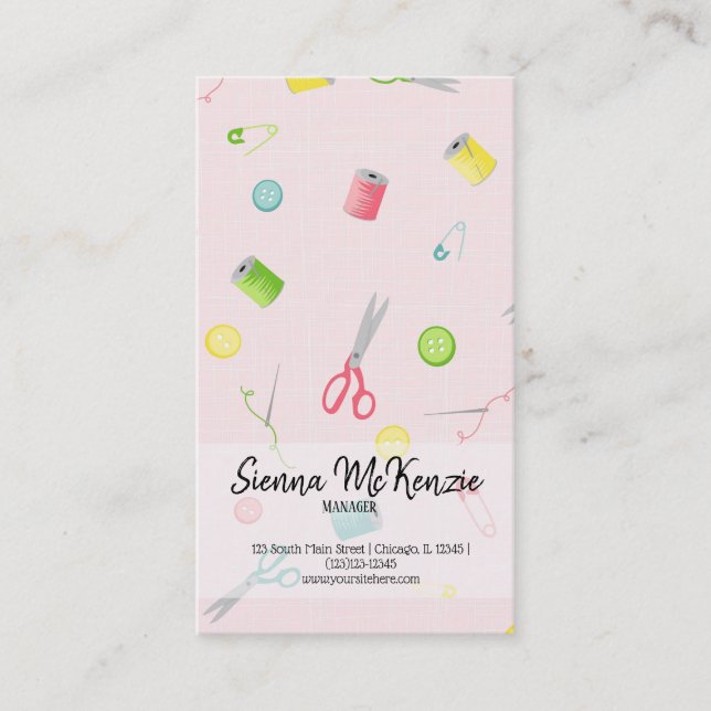 Sewing pattern business card (Front)