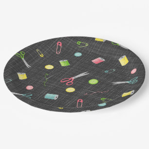 Sewing pattern paper plates