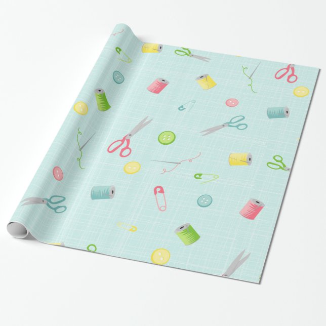 Sewing pattern wrapping paper (Unrolled)