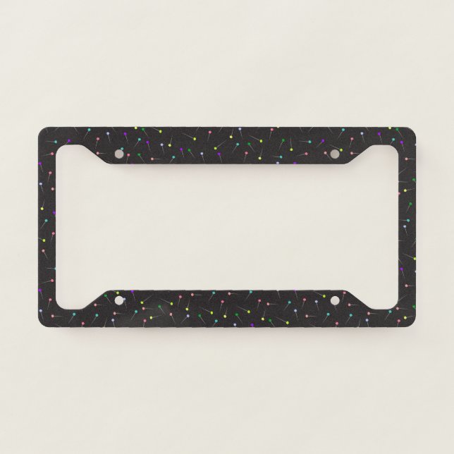 Sewing Pins Black Dressmaker Seamstress Tailor License Plate Frame (Front)