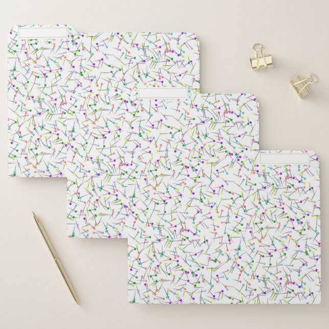 Sewing Pins White Dressmaker Seamstress Tailor File Folder (Set)
