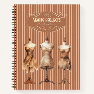 Sewing Projects Dress Forms Pinstriped Notebook