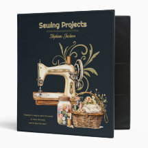 Sewing Projects Organizer Vintage Black
